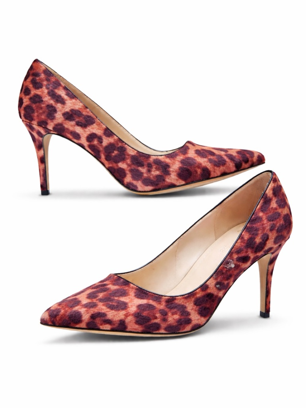 Nine West Leopard Print Pointed-Toe Pumps in Red and Brown